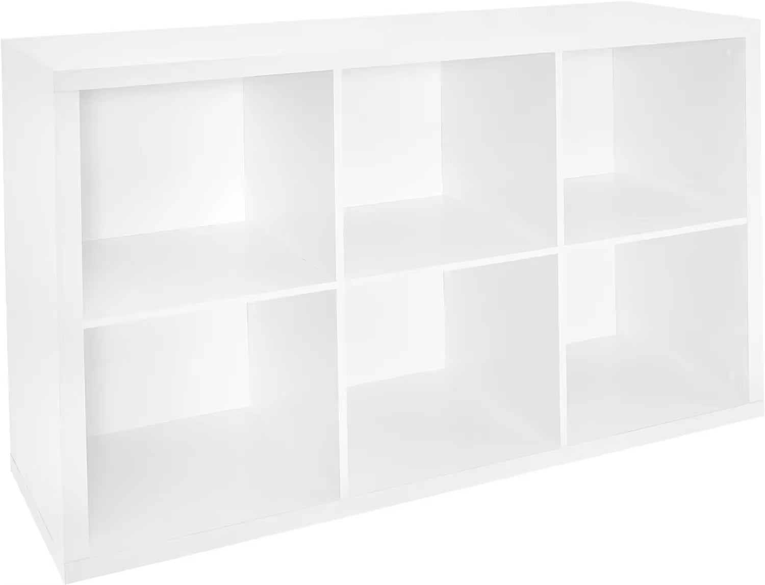 6 Cube Storage Shelf Organizer Bookshelf with Back Panel, Easy Assembly, Wood, White Finish