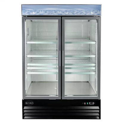 56 In. W 45 Cu. Ft. Two Glass Door Commercial Merchandiser Freezer Reach In