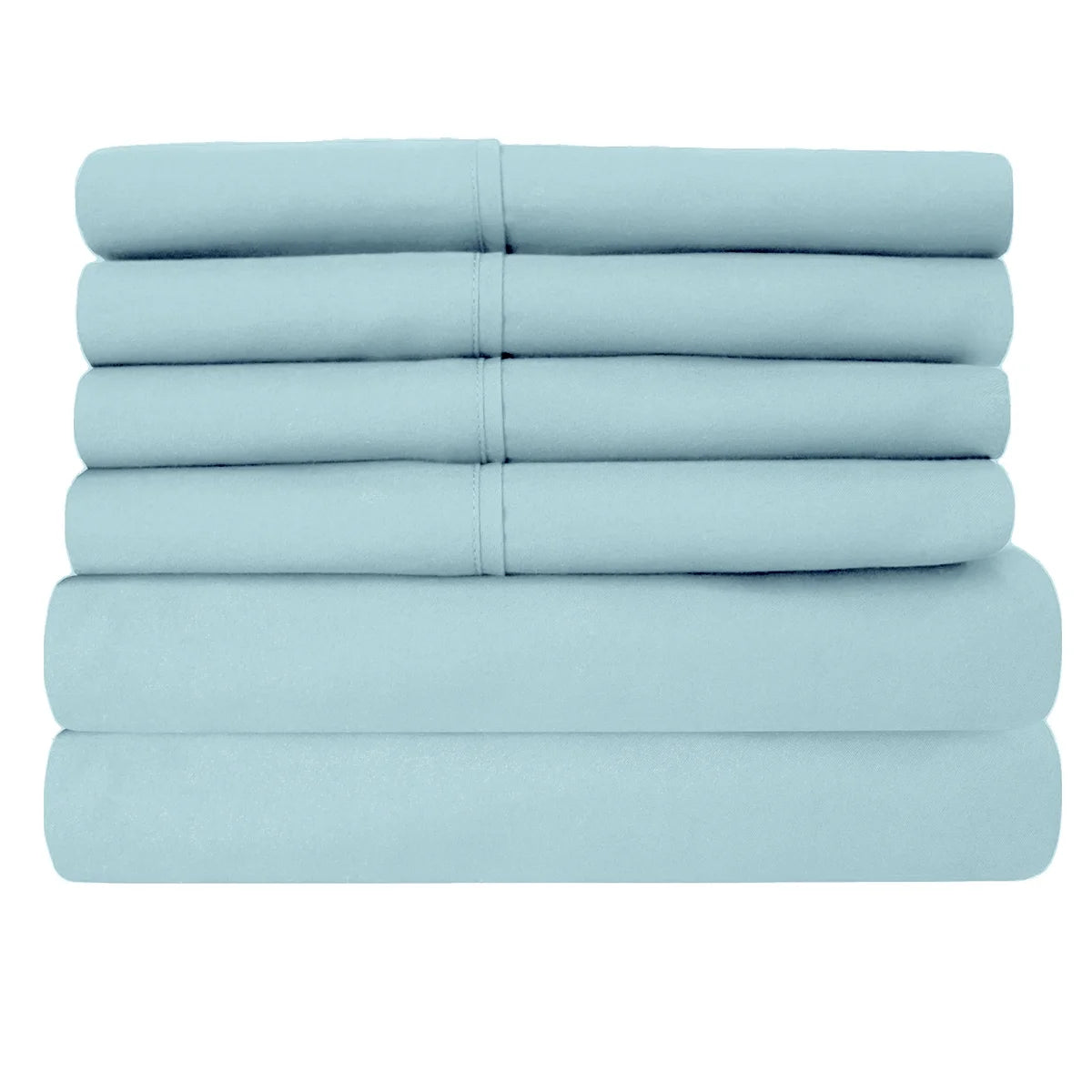 Super-Soft 1600 Series Double-Brushed 6 Pcs Bed Sheets Set (California King, Sky Blue)