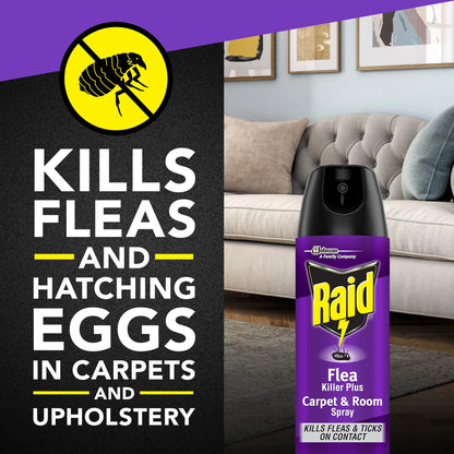 Flea Killer plus Carpet & Room Spray, Bug Spray Kills Fleas & Flea Eggs, 16 Oz