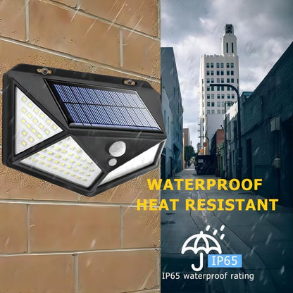 LED Solar Wall Lamp with Motion Sensor, 4 Sides, Luminous, Waterproof, Outdoor, Garden, Courtyard, 100 LED, 1-12Pcs