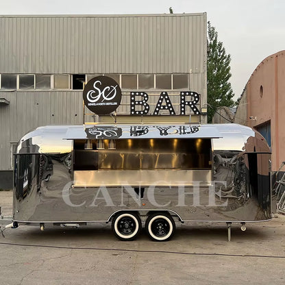 Removable Airstream Trailer Hamburger Carts Mobile Coffee Food Truck Mobile Food Carts Mobile Food Tralier