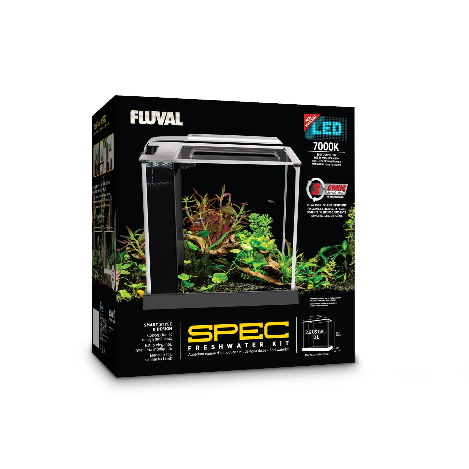 Spec III Aquarium Kit, 2.6 Gallon, Black