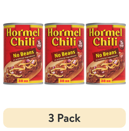 (3 Pack)  Chili No Beans, Shelf-Stable, 38 Oz Steel Can