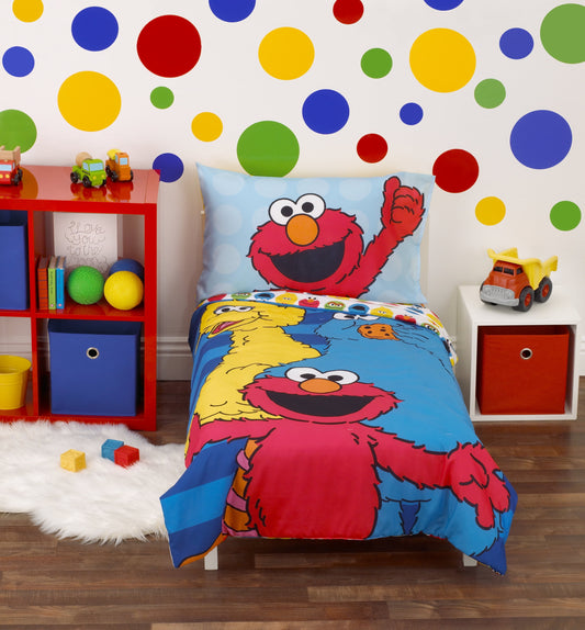 Best Friends Blue and Red 4 Piece Toddler Bedding Set