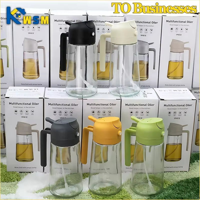 2In1 500Ml Glass Oil Sprayer Oil Spray Bottle Oil Tank BBQ Kitchen Baking BBQ Picnic Kitchen Tools for Businesses