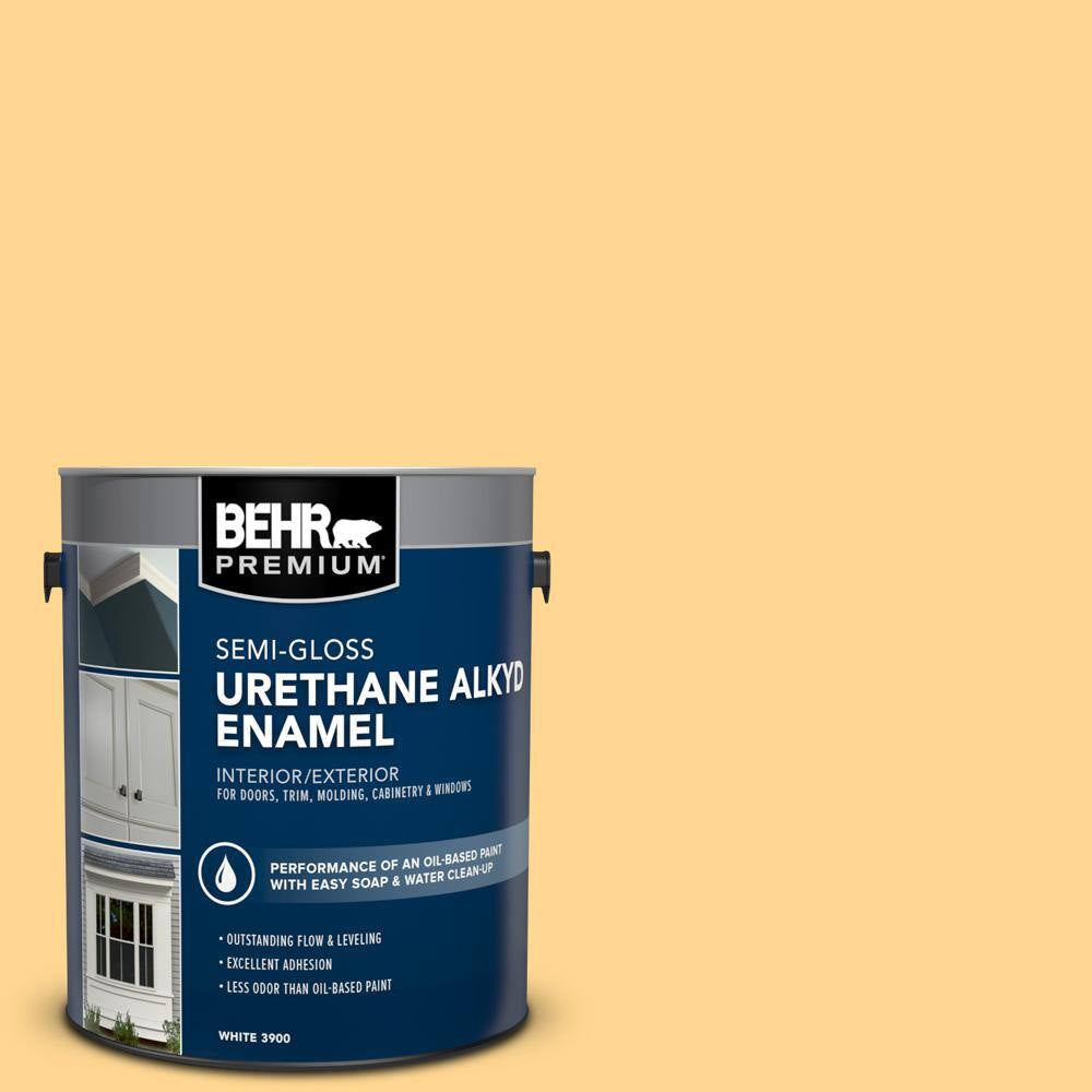 1 Gal. #310B-4 Cornmeal Urethane Alkyd Semi-Gloss Enamel Interior/Exterior Paint