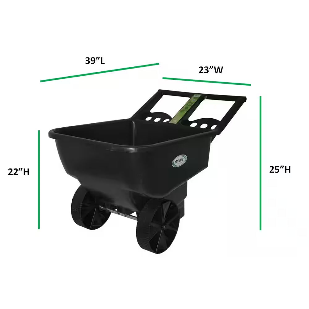 5.5 Cu. Ft. Heaped Poly Smart Plastic Garden Cart