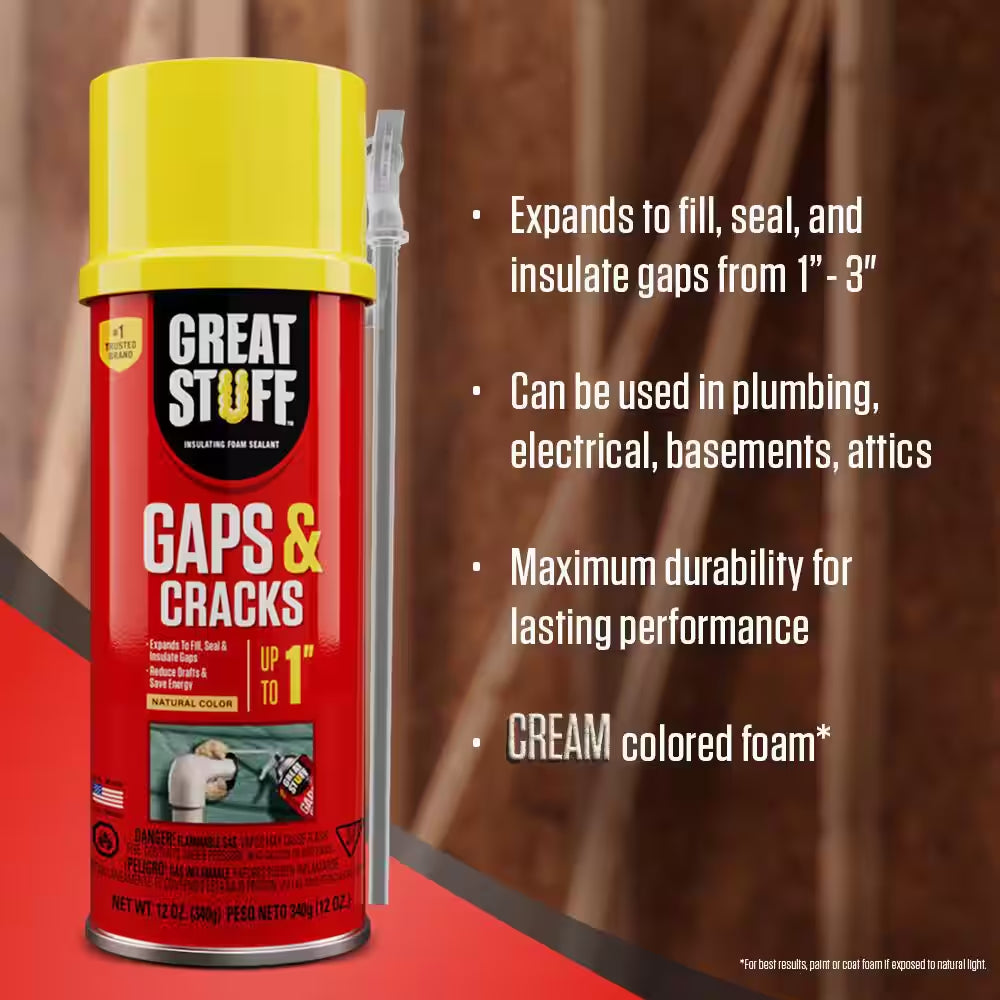 12 Oz. Gaps and Cracks Insulating Spray Foam Sealant