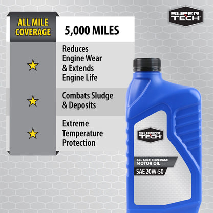 All Mileage Motor Oil SAE 20W-50, 1 Quart