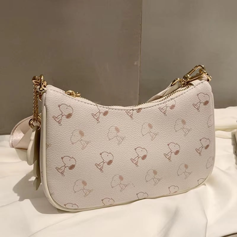 Women'S Snoopy Co Branded High End 3-In-1 Shoulder Bag with Adjustable Wide Shoulder Strap Underarm Bag New Crossbody Bag