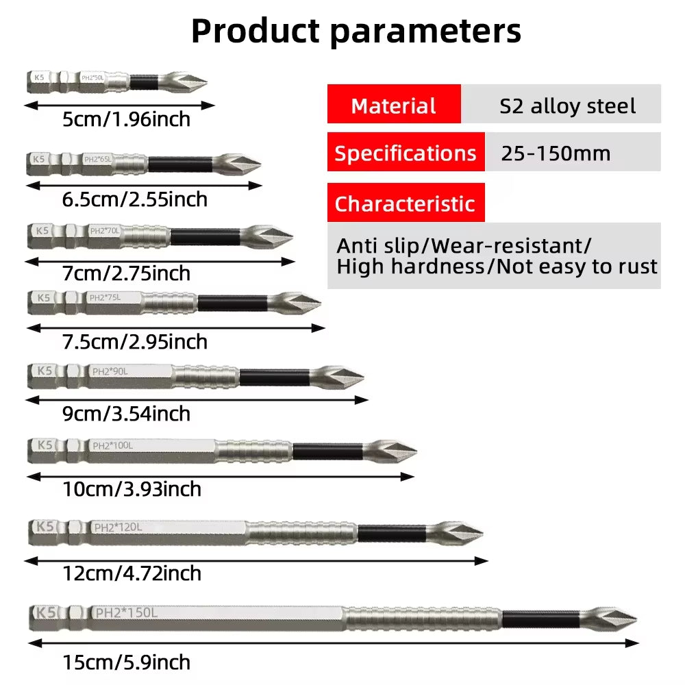 39Pcs Screwdriver Bit Set Strong Torque Screwdriver Impact Driver Bit Set Non-Slip Magnetic Batch Head Impact Screw Driver Bit