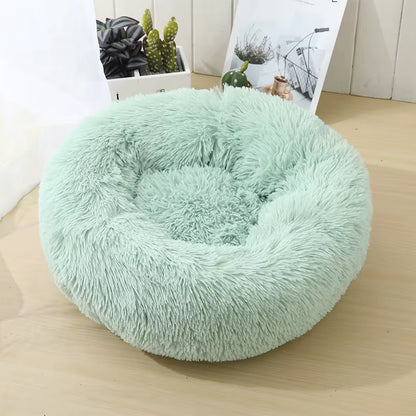 Round Cat Beds House Soft Long Plush Best Pet Dog Bed for Dogs Basket Pet Products Cushion Cat Bed Cat Mat Animals Sleeping Sofa