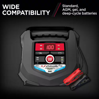 Automotive 6 Volt and 12 Volt 15 Amp Fully Automatic Battery Charger and Maintainer with Battery Tester