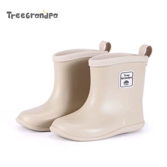 Child Boy Rubber Rain Shoes Girls Boys Kid Ankle Rain Boots Waterproof Shoes round Toe Water Shoes Soft Toddler Rubber Shoes