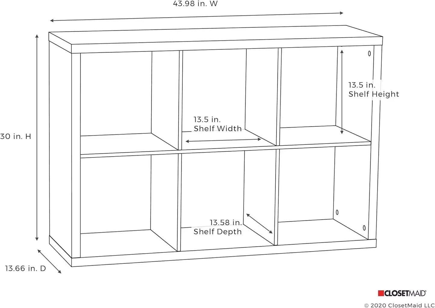 6 Cube Storage Shelf Organizer Bookshelf with Back Panel, Easy Assembly, Wood, White Finish