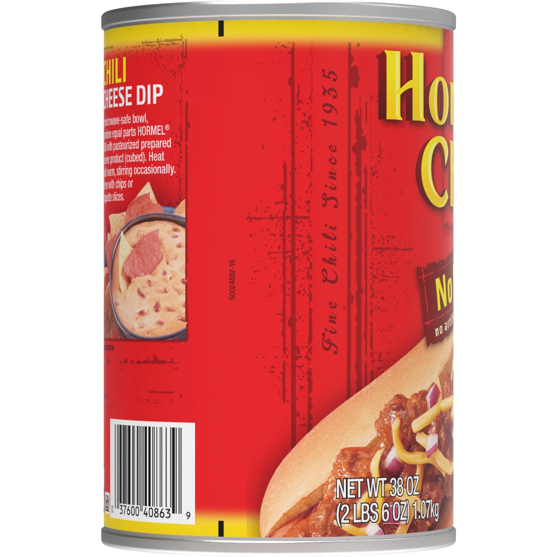 (3 Pack)  Chili No Beans, Shelf-Stable, 38 Oz Steel Can