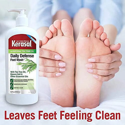 Daily Defense Foot Wash plus Natural Tea Tree Oil, Liquid, 12 Fl Oz