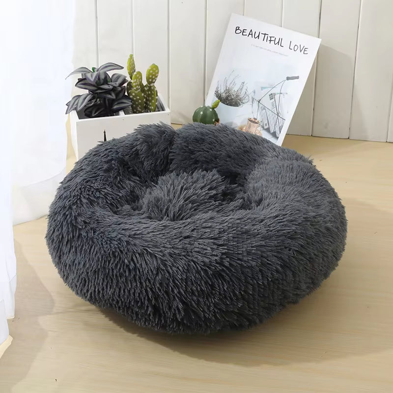 Round Cat Beds House Soft Long Plush Best Pet Dog Bed for Dogs Basket Pet Products Cushion Cat Bed Cat Mat Animals Sleeping Sofa