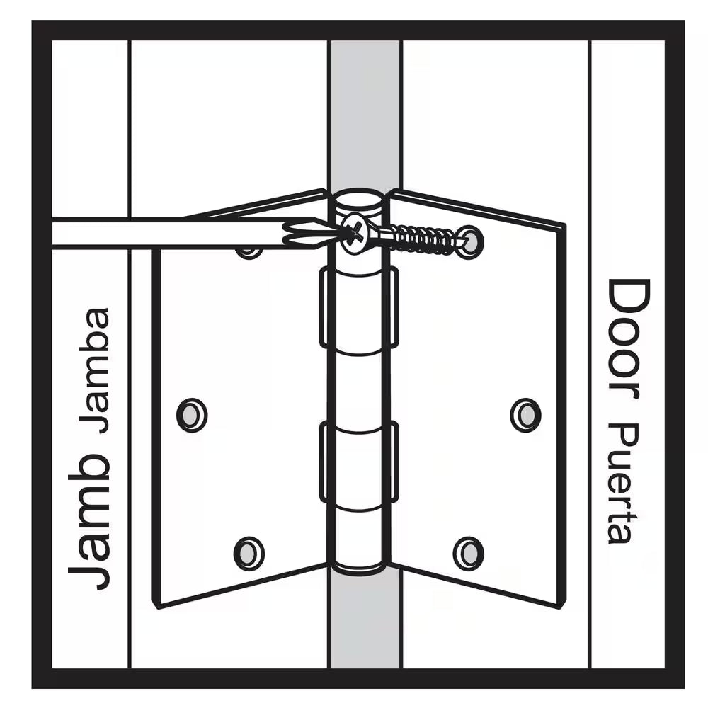 3-1/2 In. X 1/4 In. Radius Matte Black Squeak-Free Door Hinge