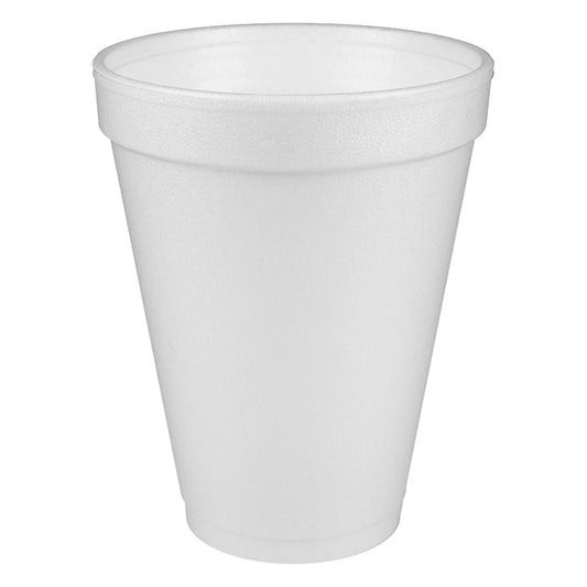 ® Insulated Foam Drinking Cups, White, 12 Oz, Box of 1,000