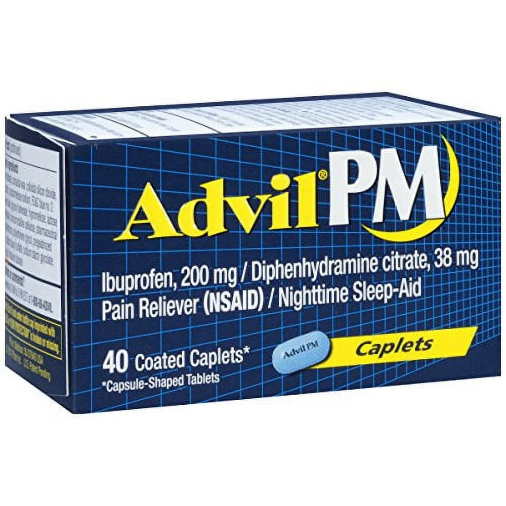 PM Pain Reliever/Nighttime Sleep Aid Ibuprofen Safe Effective, 2-Pack