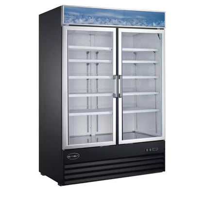 56 In. W 45 Cu. Ft. Two Glass Door Commercial Merchandiser Freezer Reach In