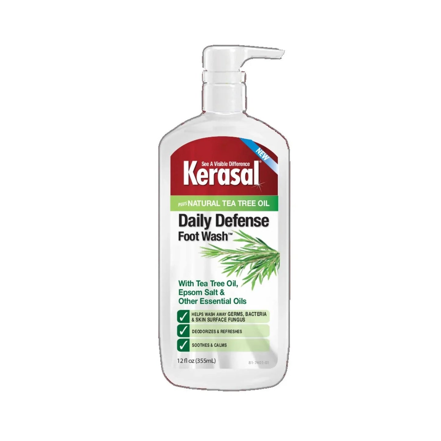 Daily Defense Foot Wash plus Natural Tea Tree Oil, Liquid, 12 Fl Oz