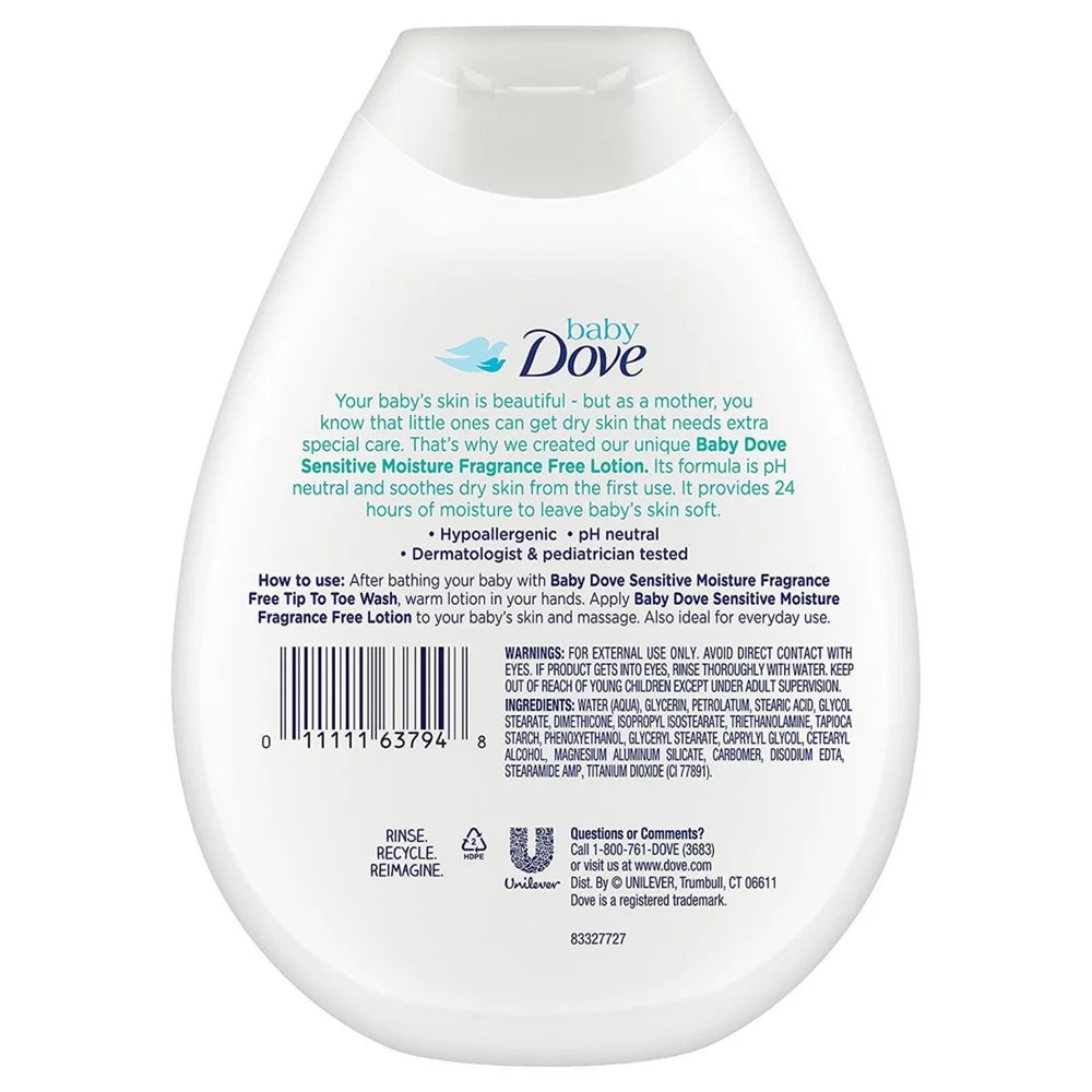 Dove Baby Lotion, Sensitive Moisture 13 Oz (Pack of 2)