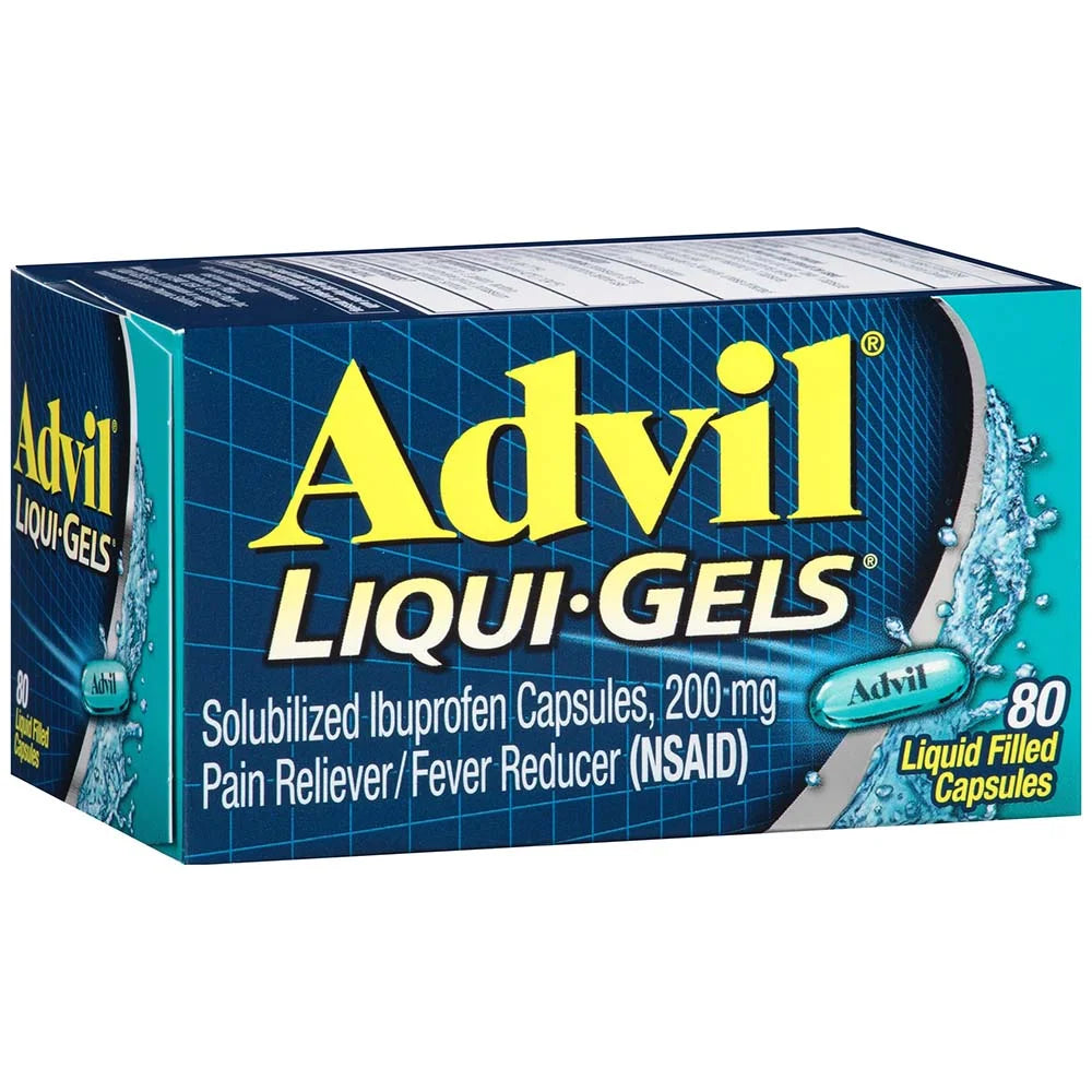 Liqui-Gels Pain Reliever and Fever Reducer, Ibuprofen 200Mg for Pain Relief - 80 Liquid Filled Capsules