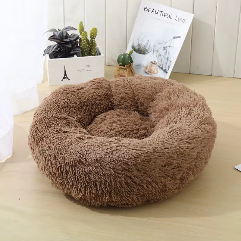 Round Cat Beds House Soft Long Plush Best Pet Dog Bed for Dogs Basket Pet Products Cushion Cat Bed Cat Mat Animals Sleeping Sofa