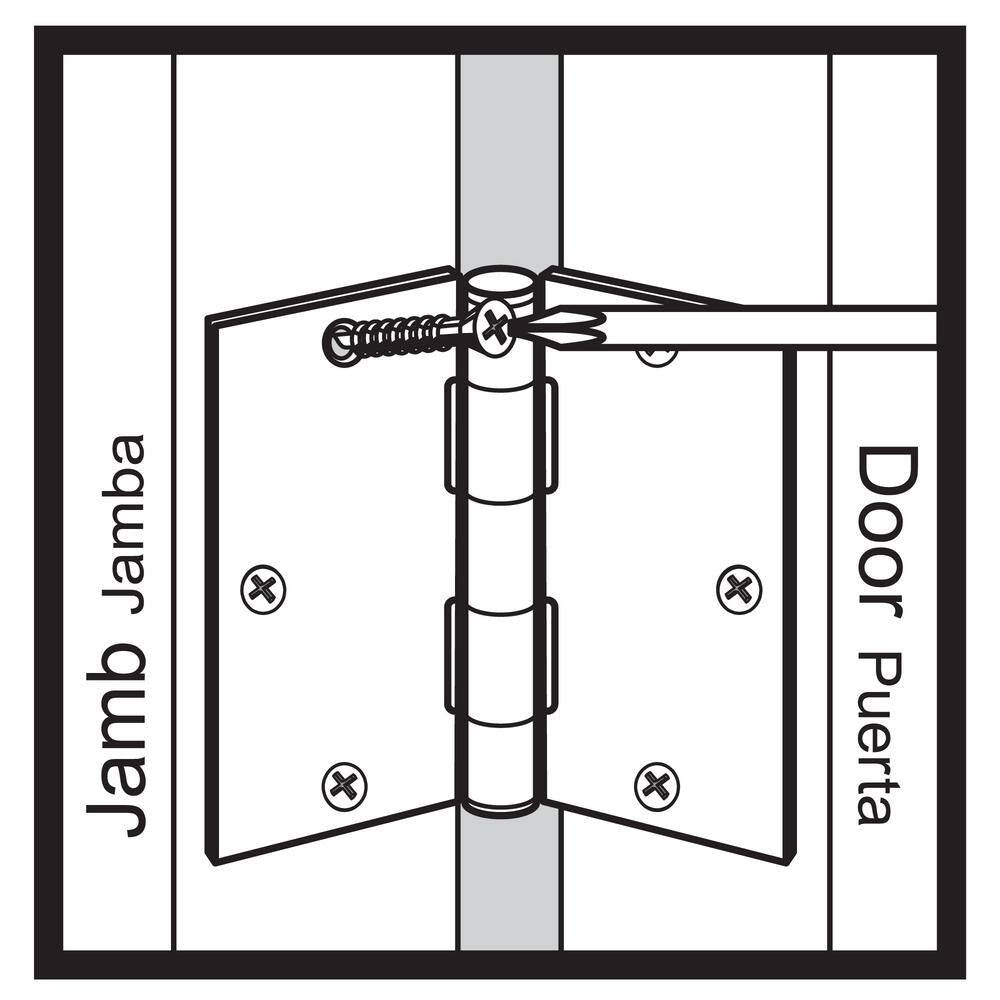 3-1/2 In. X 1/4 In. Radius Matte Black Squeak-Free Door Hinge