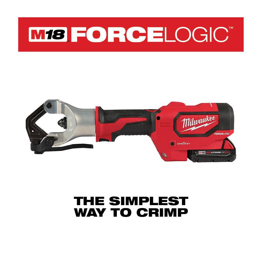 M18 18V Lithium-Ion Cordless FORCE LOGIC 750 MCM Dieless Crimping Tool Kit with 2 2.0 Ah Batteries and Bag