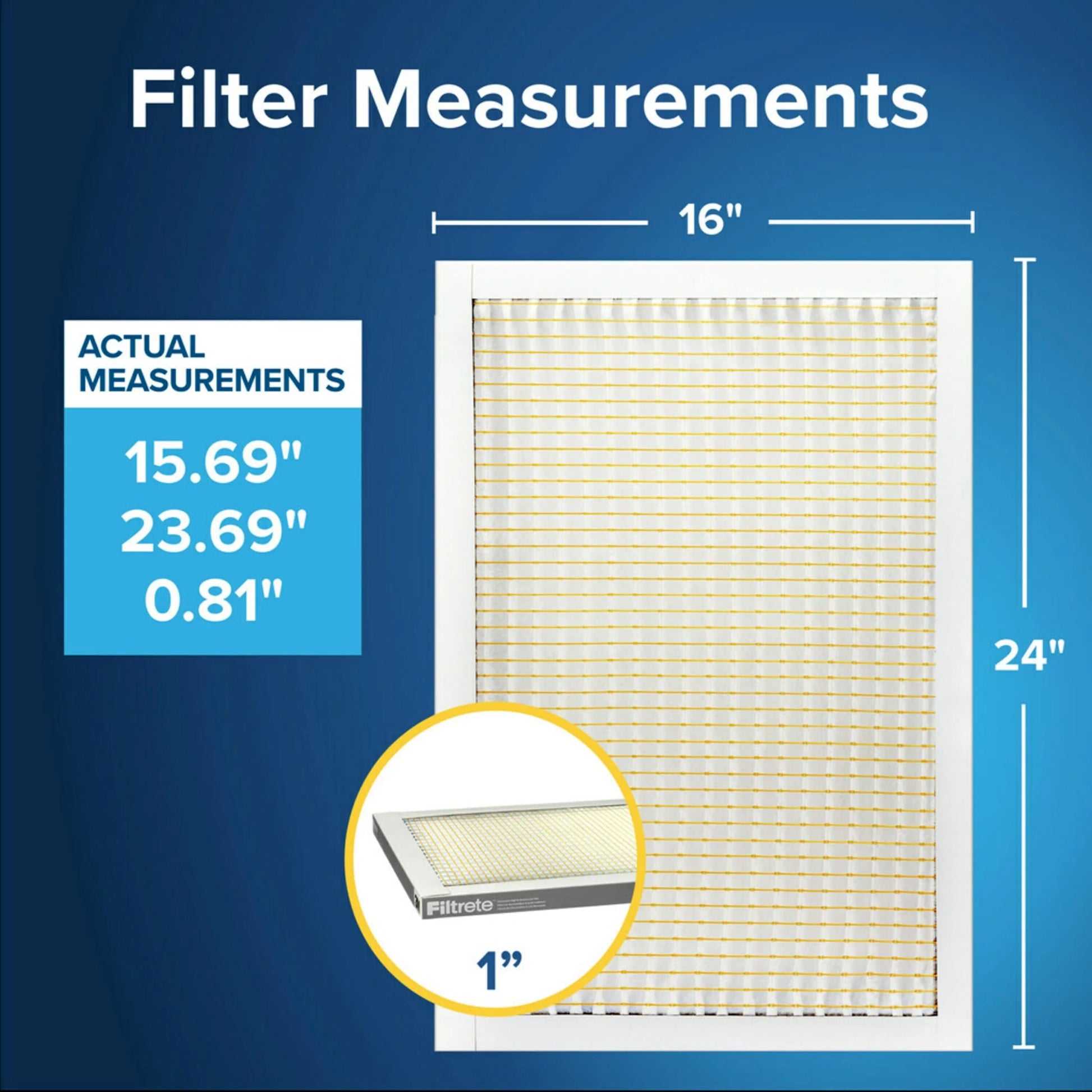 16X24X1 Air Filter, MPR 300 MERV 5, Dust Reduction, 1 Filter