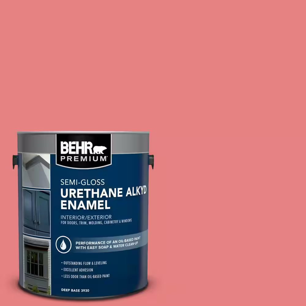 1 Gal. #P170-4 Sugar Poppy Urethane Alkyd Semi-Gloss Enamel Interior/Exterior Paint