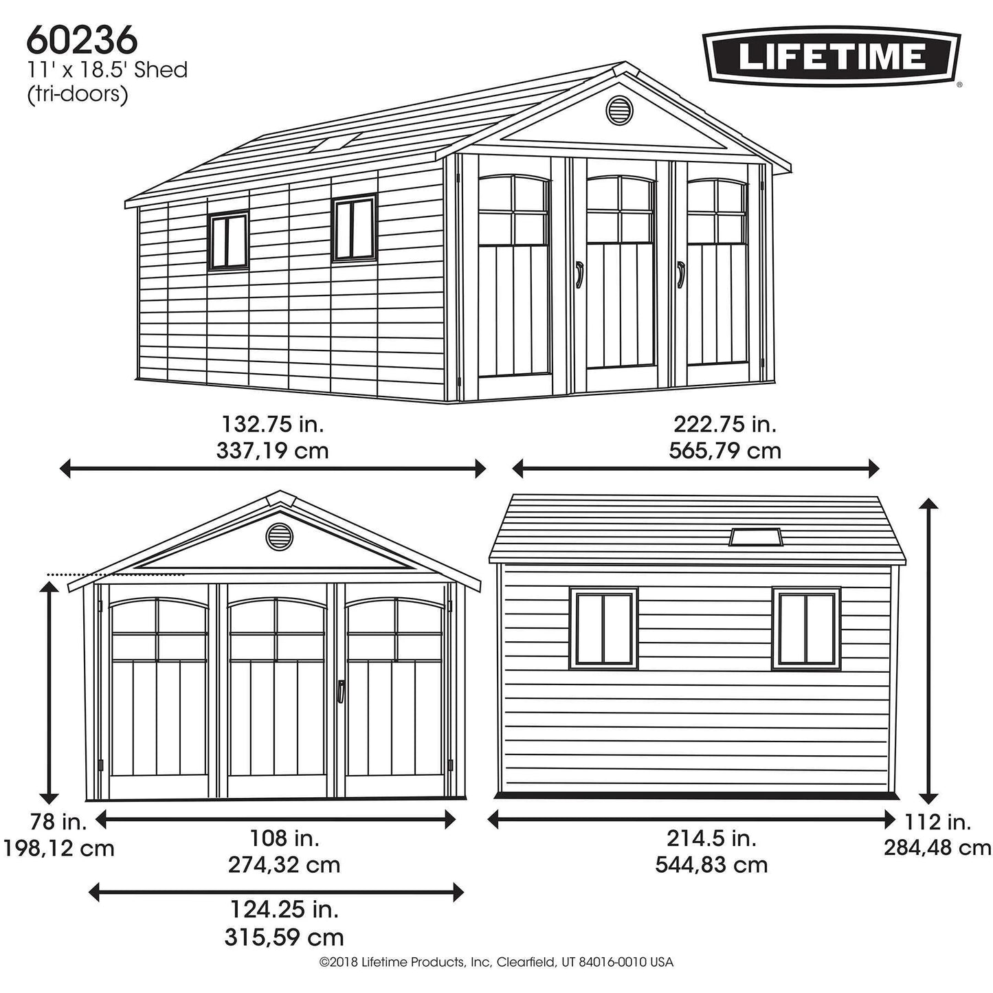 11 Ft. X 18.5 Ft. Outdoor Storage Shed - 60236