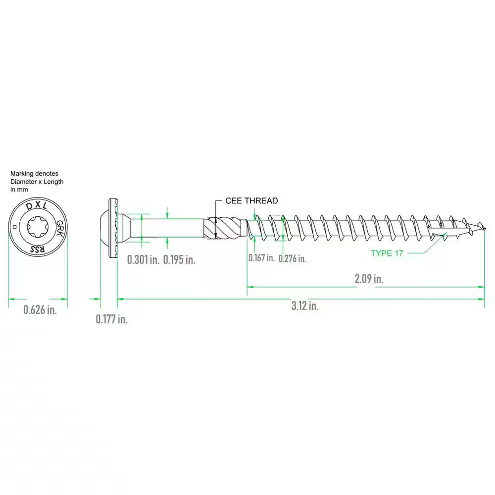 5/16 In. X 3-1/8 In. Star Drive Washer Head Rugged Structural Wood Screw (45-Pack)