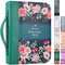 Bible Cover Case for Women with 7 Beautiful Paper Bookmarks Floral PU Leather Bible Cover Bag with Pockets and Zipper for Standard and Large Size Study Bible 10.8"X7.8"X2" (Dark Green)