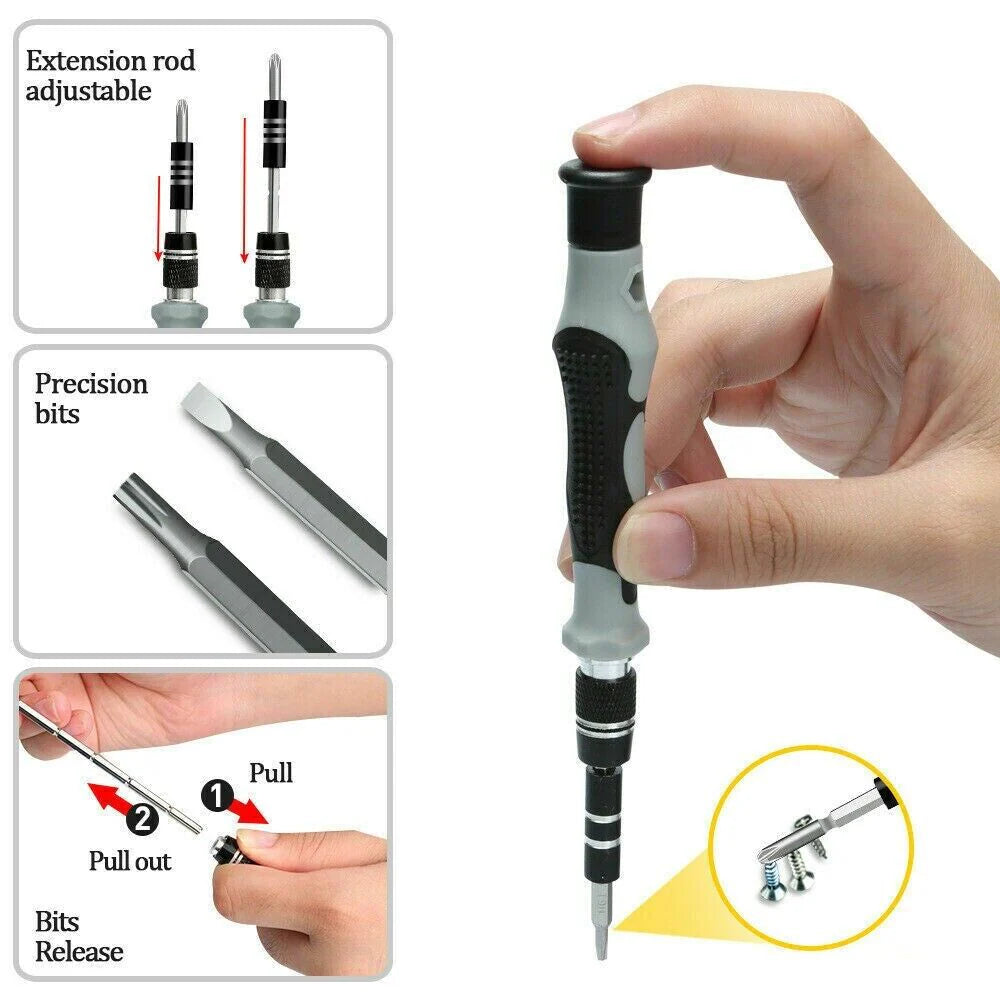 Magnetic Screwdriver Bit Set for Iphone Macbook Tool Kit Set Repair Watch 117PCS