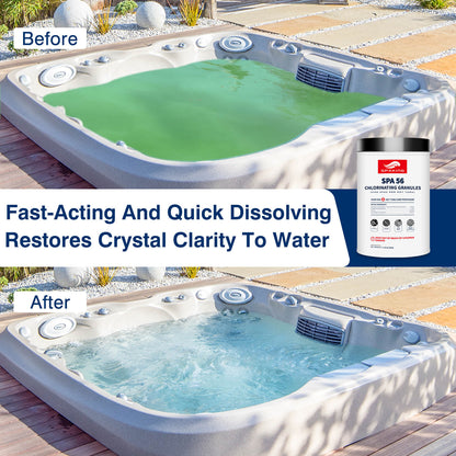 Chlorine Granules Pool Shock for Hot Tubs, Pools and Spas, Fast-Acting