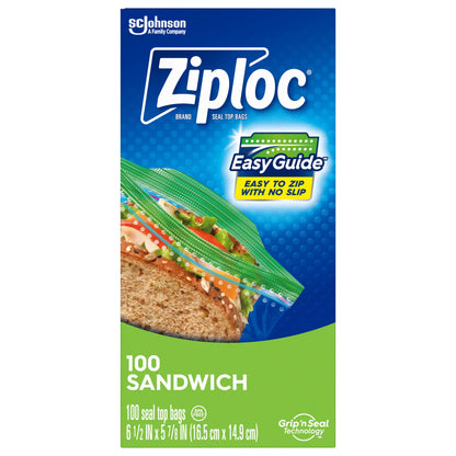 ® Brand Sandwich Bags with Grip 'N Seal Technology, 100 Count