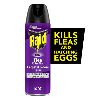 Flea Killer plus Carpet & Room Spray, Bug Spray Kills Fleas & Flea Eggs, 16 Oz